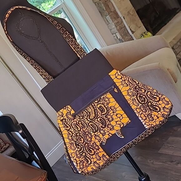 Navy Gold and Black Cloth Tote Bag - Picture 2 of 8